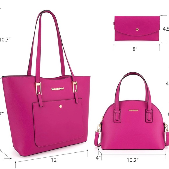 New! Montana West 3 pc Purse Tote Bag & Wallet Set Shoulder Satchel Handbags - Picture 6 of 6